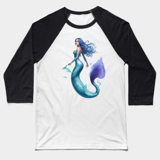 Blue Magical Sirena Baseball T-Shirt